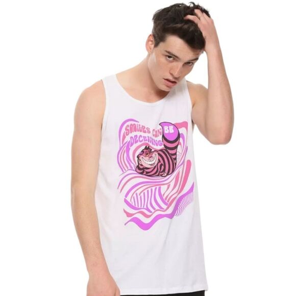 Disney Alice In Wonderland Cheshire Cat Smiles Tank Top - Picture 1 of 3